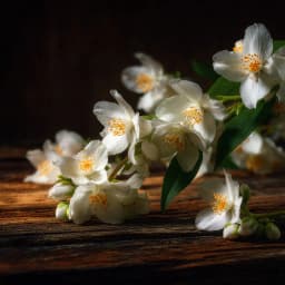 Jasmine flowers with delicate white petals