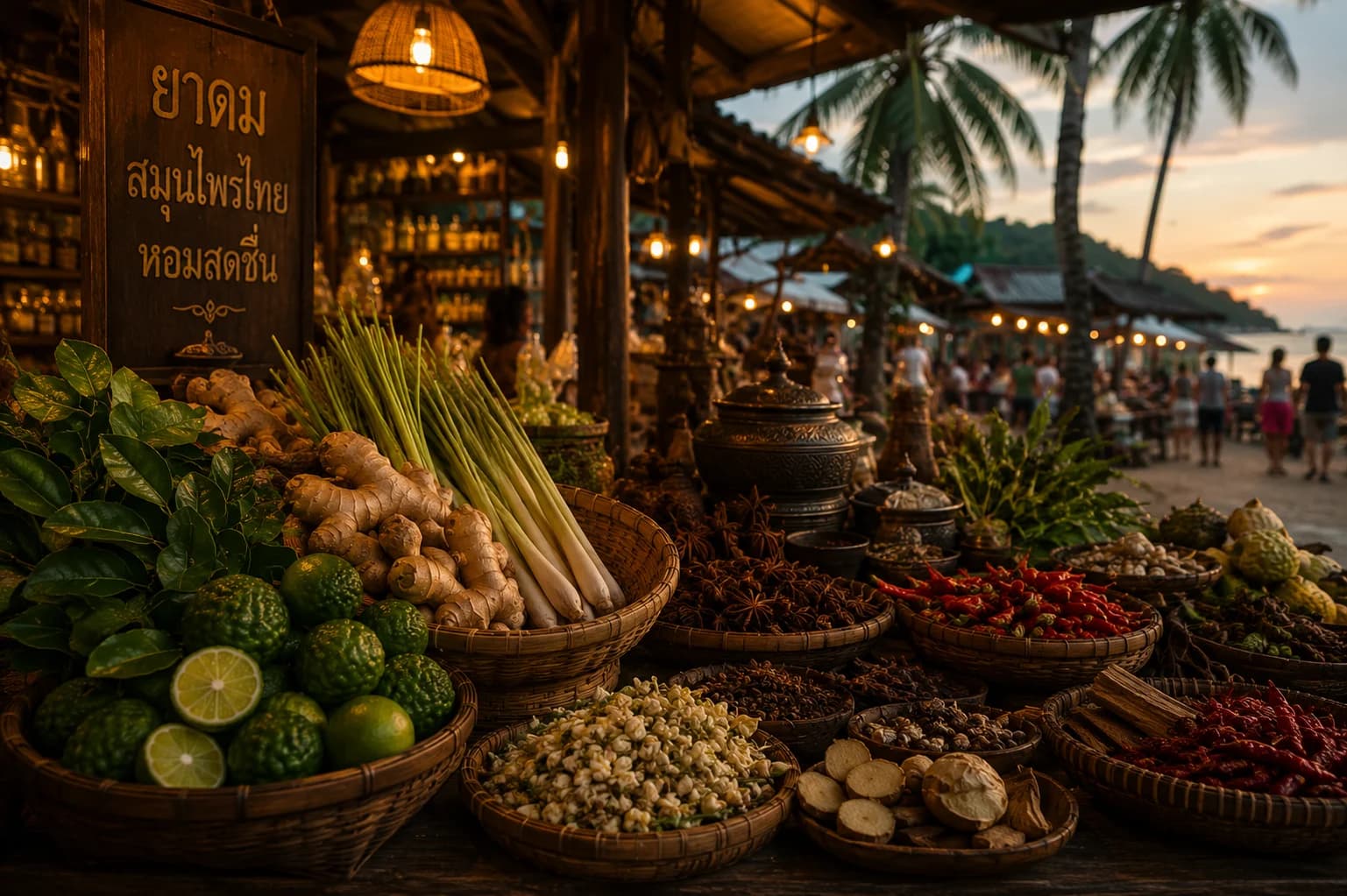 Traditional Thai yadom herbal inhaler held to the nose for aromatherapy